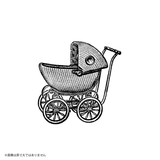 ラバースタンプ 輸入 100Proof Press 乳母車 Large Baby Buggy #4356