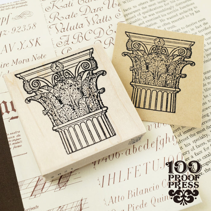 ラバースタンプ 輸入 100Proof Press Corinthian Capital #2021 コリント式柱頭