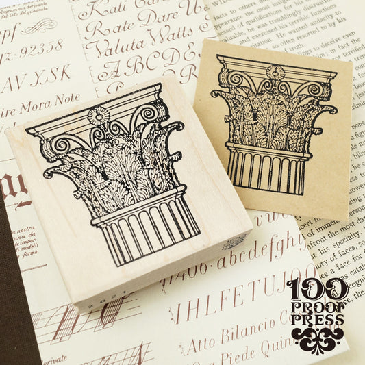 ラバースタンプ 輸入 100Proof Press Corinthian Capital #2021 コリント式柱頭