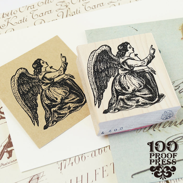 輸入 スタンプ 100Proof Press ひざまずく天使 Kneeling angel #4400
