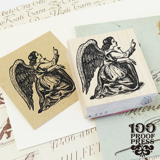 輸入 スタンプ 100Proof Press ひざまずく天使 Kneeling angel #4400