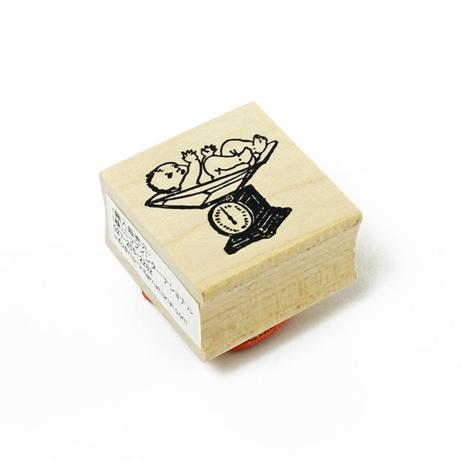 ラバースタンプ 輸入  100Proof Press 赤ちゃんの体重測定 Baby On Scale #5206