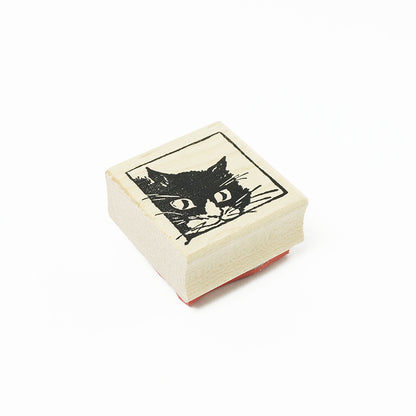 ラバースタンプ 輸入 100Proof Press Cat In Square #690 ねこ