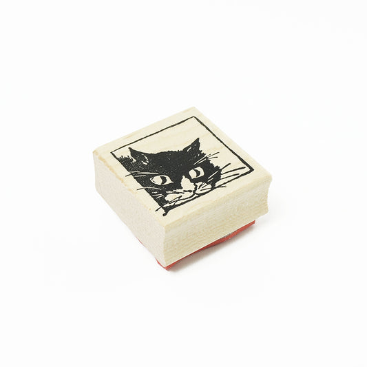 ラバースタンプ 輸入 100Proof Press Cat In Square #690 ねこ