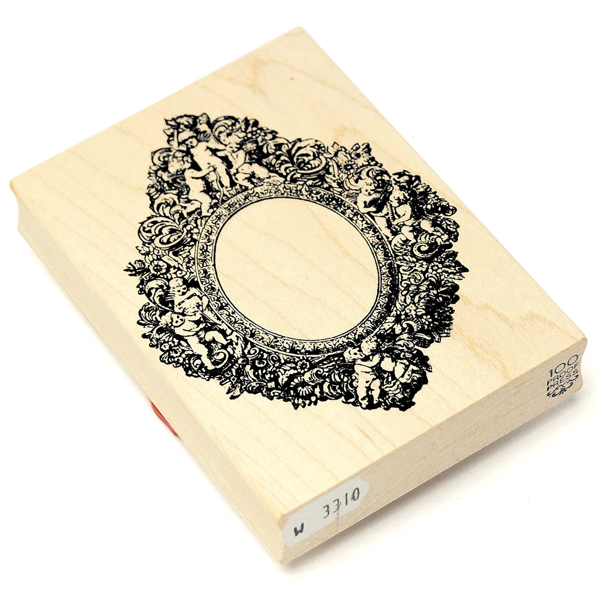 ラバースタンプ 100Proof Press #3310 天使の鏡 Cherub Encrusted Mirror