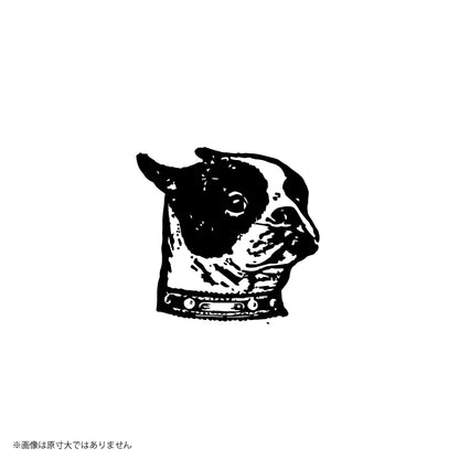 ラバースタンプ 輸入  100Proof Press 首輪をしたブルドッグ Collared Bulldog Head #3936
