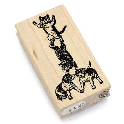 ラバースタンプ 輸入 100 Proof Press #4367 子猫と子犬 Acrobatic Puppies & Kittens