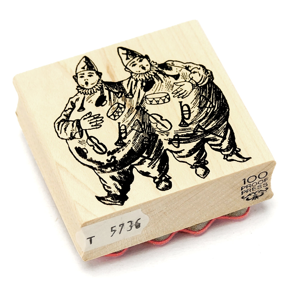 ラバースタンプ100 Proof Press #5736 ピエロ Siamese Clowns