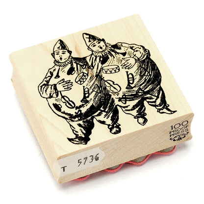 ラバースタンプ100 Proof Press #5736 ピエロ Siamese Clowns