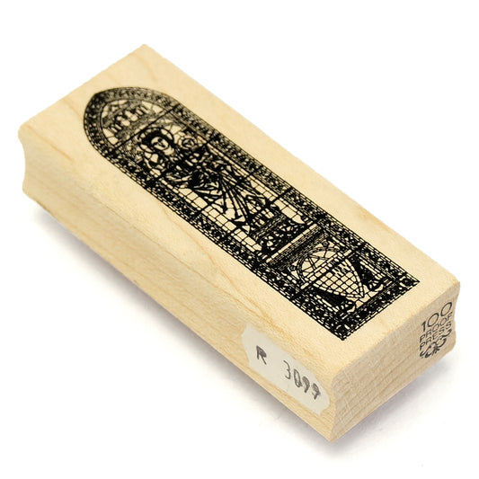 ラバースタンプ 100 Proof Press #3099 ステンドグラス Virgin & Child Window