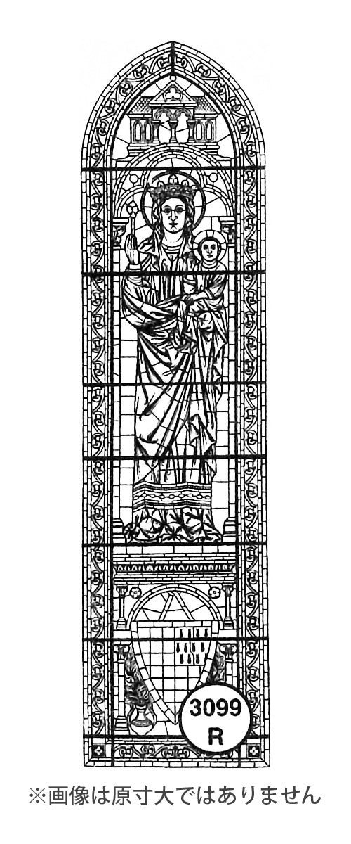 ラバースタンプ 100 Proof Press #3099 ステンドグラス Virgin & Child Window