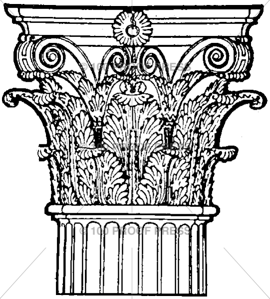 ラバースタンプ 輸入 100Proof Press Corinthian Capital #2021 コリント式柱頭