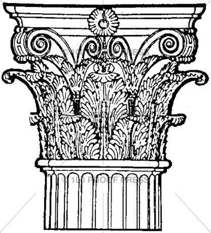 ラバースタンプ 輸入 100Proof Press Corinthian Capital #2021 コリント式柱頭