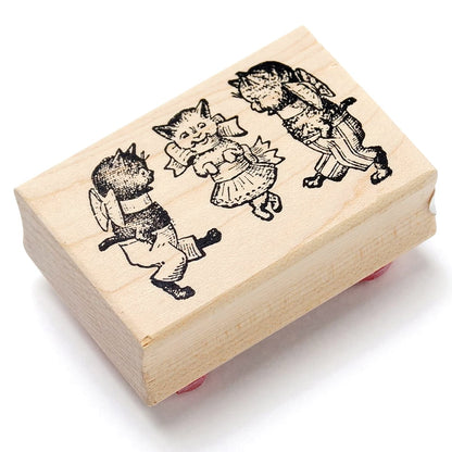 ラバースタンプ 100 Proof Press #2225 Three Cats Dancing