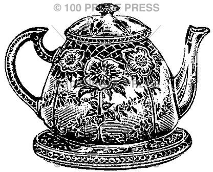 ラバースタンプ 輸入 100Proof Press ティーポット Ornate Teapot #3691