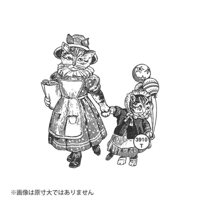 ラバースタンプ 100 Proof Press #3910 母猫と子猫 Mom & Kitty All Dressed Up