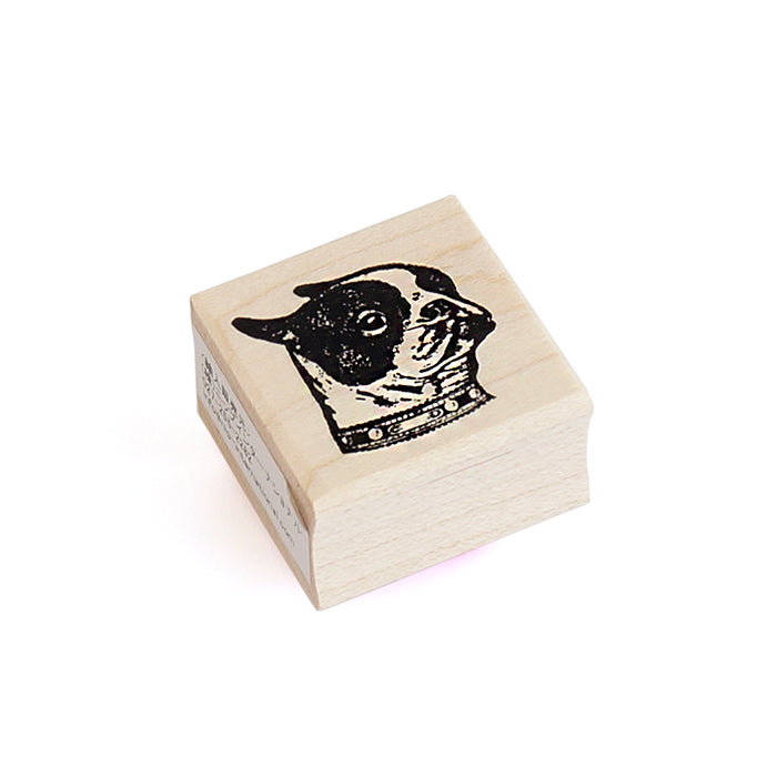 ラバースタンプ 輸入  100Proof Press 首輪をしたブルドッグ Collared Bulldog Head #3936