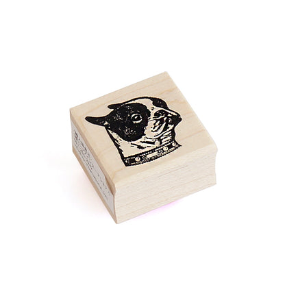ラバースタンプ 輸入  100Proof Press 首輪をしたブルドッグ Collared Bulldog Head #3936