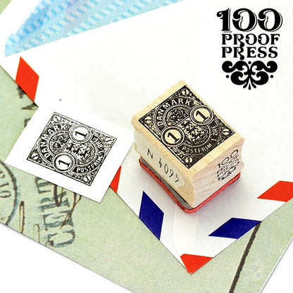 ラバースタンプ 100 Proof Press #4095 切手/デンマーク冠 Denmark Postage Stamp