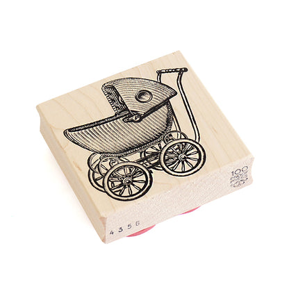 ラバースタンプ 輸入  100Proof Press 乳母車 Large Baby Buggy #4356