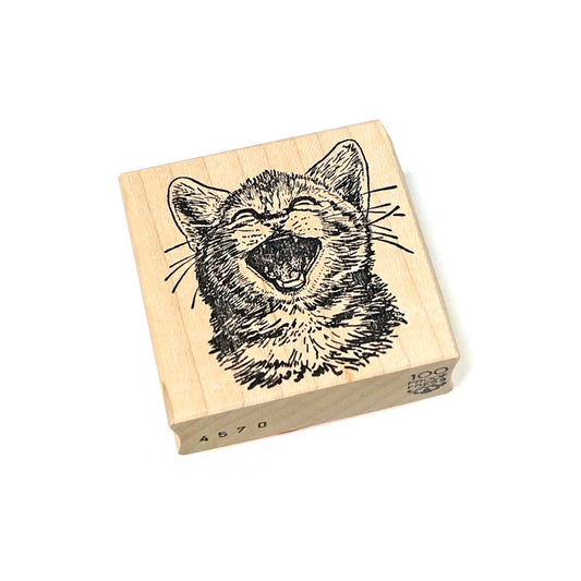 ラバースタンプ 100Proof Press #4570 Open Mouth Kitty 口を開けた子ねこ