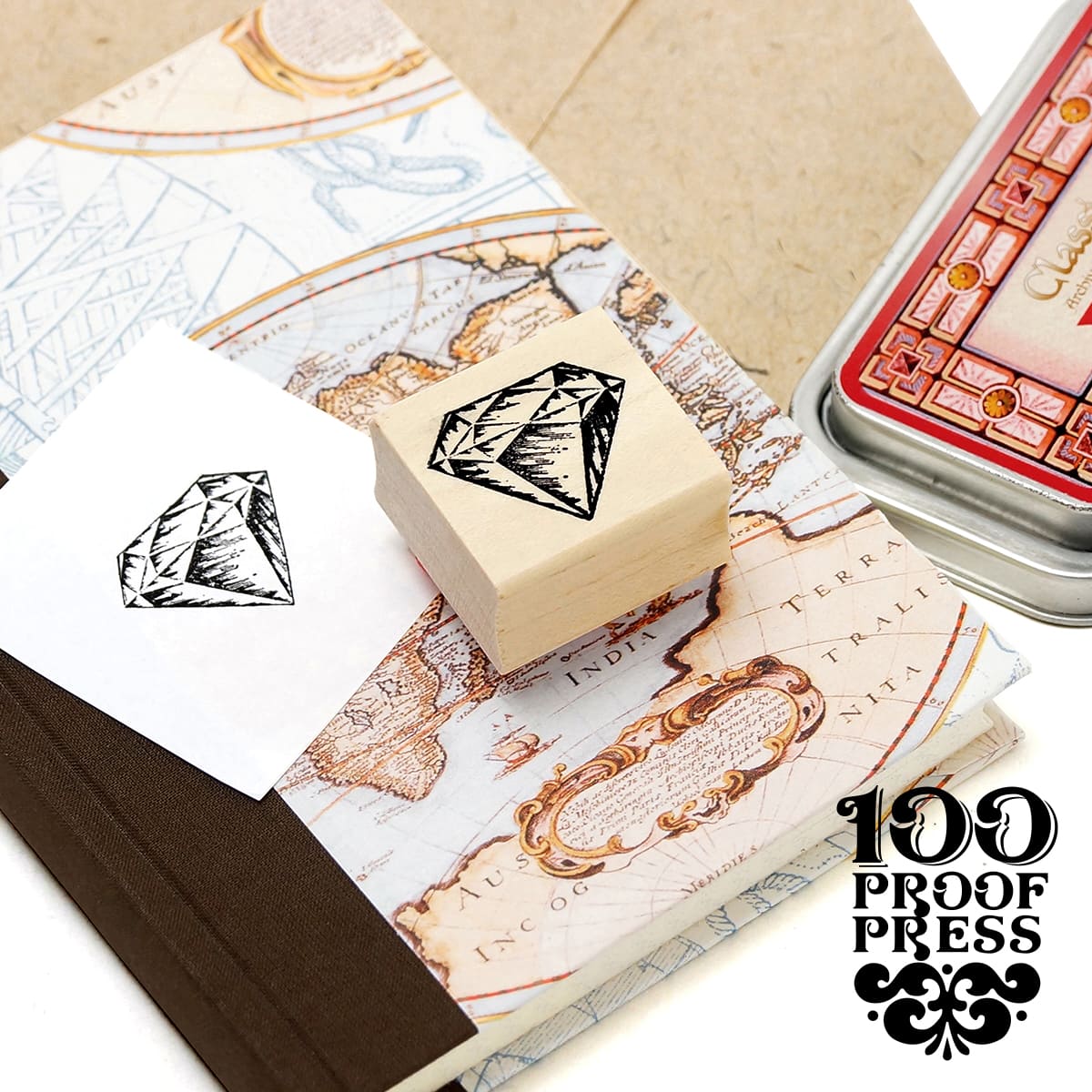 ラバースタンプ 100 Proof Press #4731 ダイヤモンド Brilliant Cut Diamond