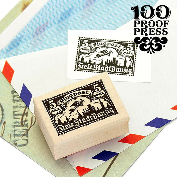 ラバースタンプ 100 Proof Press #4784 切手/ドイツplane Flugpost German Plane Post
