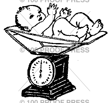 ラバースタンプ 輸入  100Proof Press 赤ちゃんの体重測定 Baby On Scale #5206