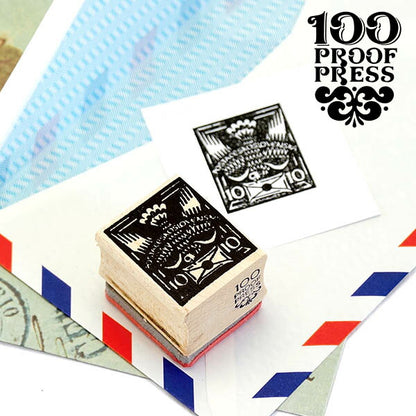 ラバースタンプ 100 Proof Press #5585 切手/チェコスロバキア鳥 Skoslovenska Postage