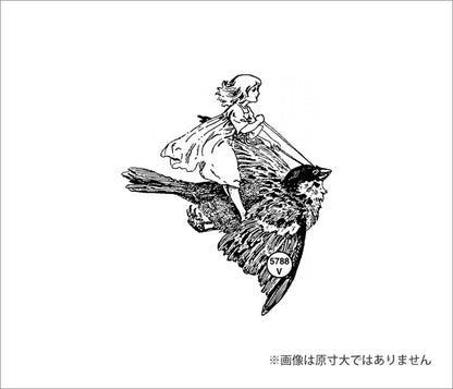ラバースタンプ  100 Proof Press #5788 鳥に乗る少女 Birdie Ride