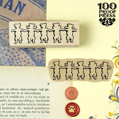 ラバースタンプ 100Proof Press #6122 Cutout Paper Cats 猫の切り絵