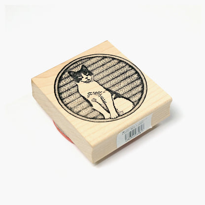 ラバースタンプ 100Proof Press #6814 Cat in a Circle サークルの中のネコ