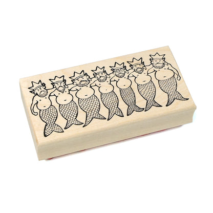 ラバースタンプ 100Proof Press #6844 Seven Mermen セブン・マーメン 人魚