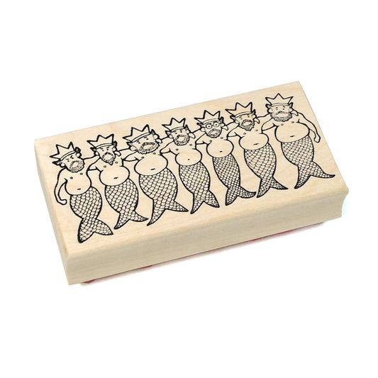 ラバースタンプ 100Proof Press #6844 Seven Mermen セブン・マーメン 人魚