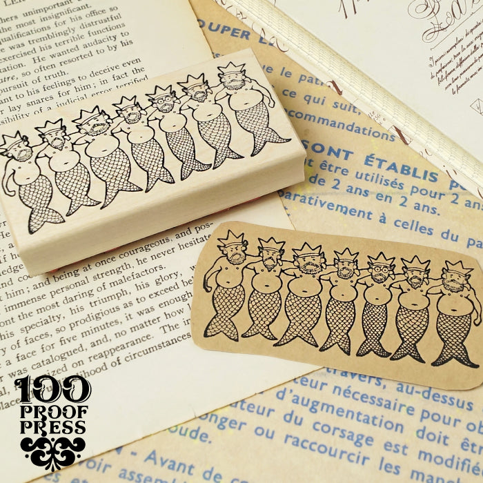 ラバースタンプ 100Proof Press #6844 Seven Mermen セブン・マーメン 人魚
