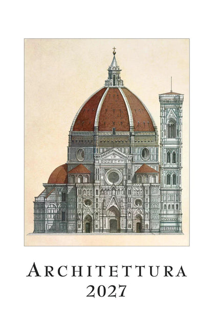 2027年 カレンダー ARCHITETTURA 35×50 イタリア製 直輸入 壁掛け 大判 おしゃれ アート ISTITUTO FOTOCROMO ITALIANO / I.F.I  ヴィンテージ 建築 世界遺産 イタリア アーキテクチャー フィレンツェ 大聖堂