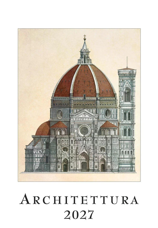 2027年 カレンダー ARCHITETTURA 35×50 イタリア製 直輸入 壁掛け 大判 おしゃれ アート ISTITUTO FOTOCROMO ITALIANO / I.F.I  ヴィンテージ 建築 世界遺産 イタリア アーキテクチャー フィレンツェ 大聖堂