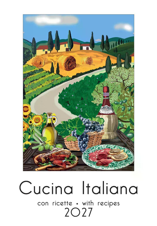 2027年 カレンダー Cucina Italiana 35×50 イタリア製 直輸入 壁掛け 大判 おしゃれ アート ISTITUTO FOTOCROMO ITALIANO / I.F.I  ヴィンテージ  イタリア料理 キッチン