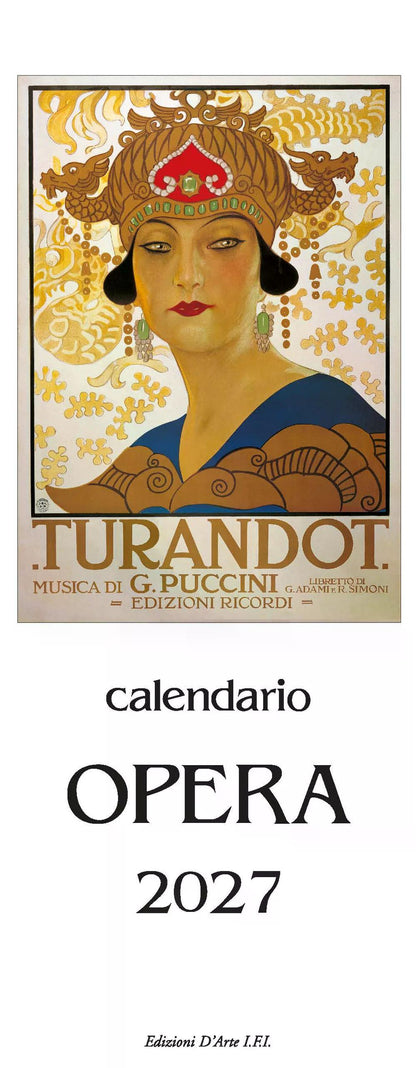 2027年 カレンダー OPERA オペラ イタリア製 縦長 13.5×34cm 直輸入 壁掛け スリム ヴィンテージ インテリア ISTITUTO FOTOCROMO ITALIANO / I.F.I  おしゃれ  イタリア ロミオとジュリエット