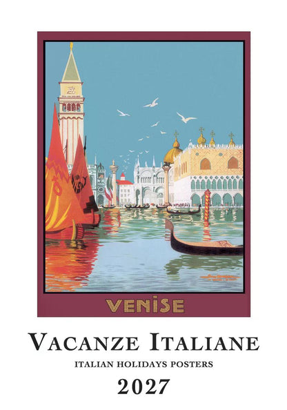 2027年 カレンダー VACANZE ITALIANE 35×50 イタリア製 直輸入 壁掛け 大判 おしゃれ アート ISTITUTO FOTOCROMO ITALIANO / I.F.I  ヴィンテージ イタリア バカンス リゾート
