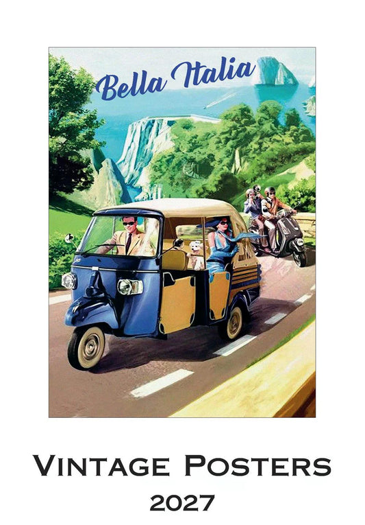 2027年 カレンダー VINTAGE POSTERS 35×50 イタリア製 直輸入 壁掛け 大判 おしゃれ アート ISTITUTO FOTOCROMO ITALIANO / I.F.I  ヴィンテージ  イタリア 車 vespa カンパリ