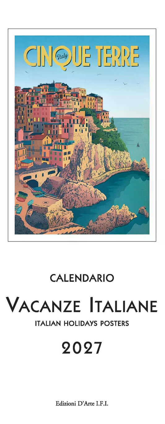 2027年 カレンダー VACANZE ITALIANE イタリア製 縦長 13.5×34cm 直輸入 壁掛け スリム ヴィンテージ インテリア ISTITUTO FOTOCROMO ITALIANO / I.F.I  おしゃれ イタリア バカンス