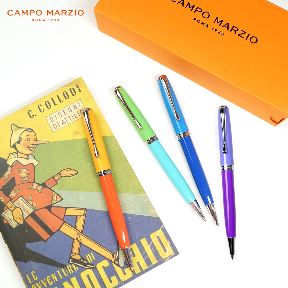 CAMPO MARZIO POPボールペン イタリアブランド 筆記具 バイカラー ツートンカラー おしゃれ ギフト プレゼント 誕生日 ビジネス シンプル レディース メンズ オレンジ 紫 ミントグリーン 水色
