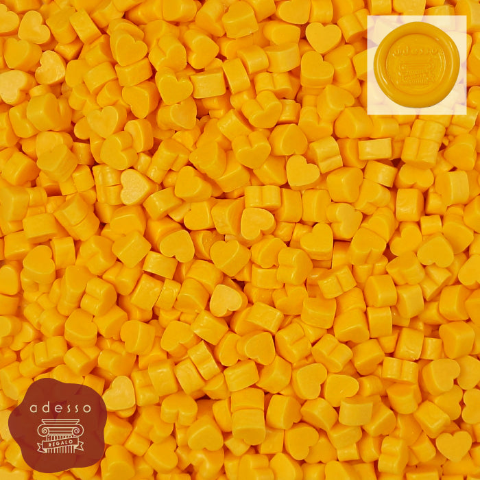 シーリングワックス ＜ Honey Yellow ＞ ハニーイエロー シーリングスタンプ ワックス 20g  ハート型 ビーズ ピルタイプ 単品 【Prodused by adesso】 封蝋 手紙 招待状 結婚式 diy シーリング ワックス おしゃれ かわいい 黄色 イエロー