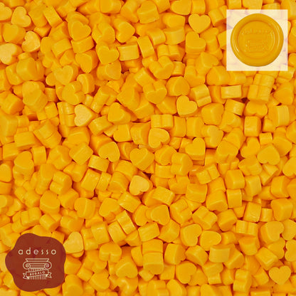 シーリングワックス ＜ Honey Yellow ＞ ハニーイエロー シーリングスタンプ ワックス 20g  ハート型 ビーズ ピルタイプ 単品 【Prodused by adesso】 封蝋 手紙 招待状 結婚式 diy シーリング ワックス おしゃれ かわいい 黄色 イエロー