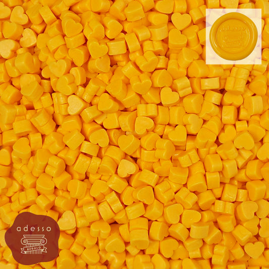 シーリングワックス ＜ Honey Yellow ＞ ハニーイエロー シーリングスタンプ ワックス 20g  ハート型 ビーズ ピルタイプ 単品 【Prodused by adesso】 封蝋 手紙 招待状 結婚式 diy シーリング ワックス おしゃれ かわいい 黄色 イエロー