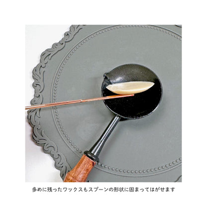 シーリングスタンプ スプーン ＜ WAX OFF ＞ フッ素樹脂加工　ブラック ワックス 溶解用 単品 adesso 封蝋 手紙 招待状 結婚式 diy シーリング ワックス おしゃれ かわいい ヴィンテージ 金属 ウッド